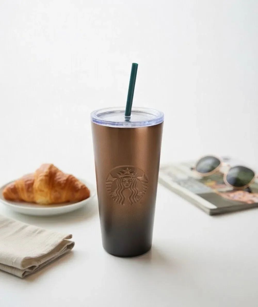 Starbucks Metal Ombré Venti, 24 Ounce Cup Copper/Emerald 2024
